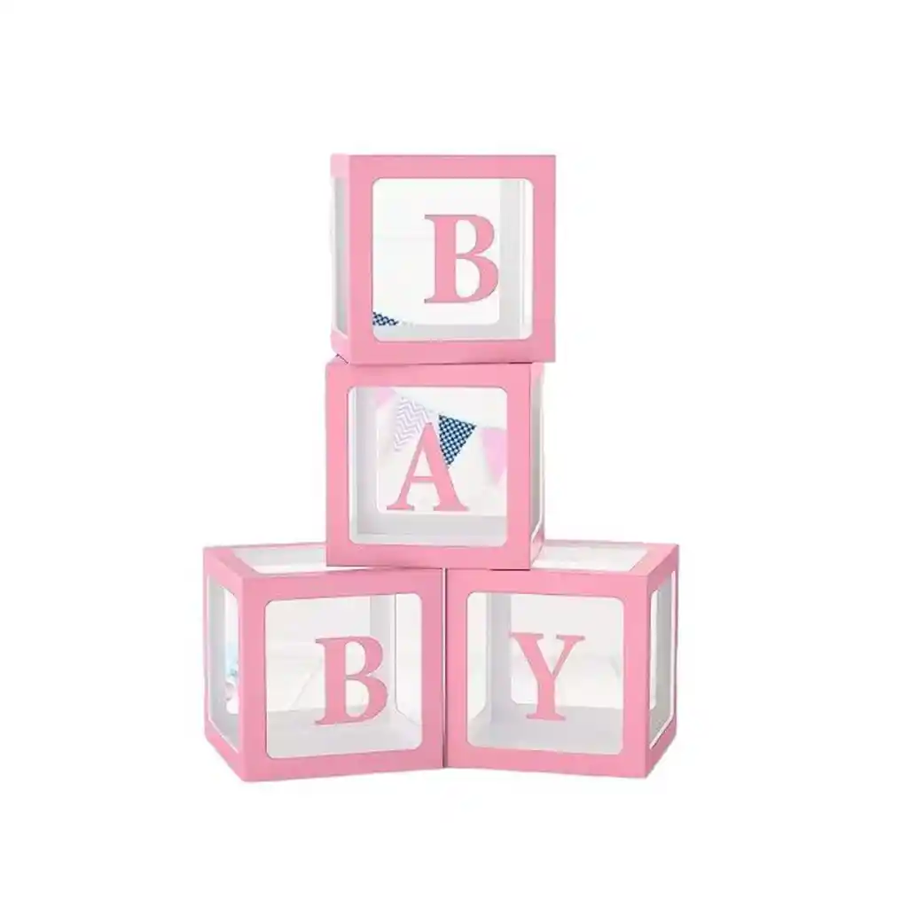 Cubos Para Baby Shower Rosa