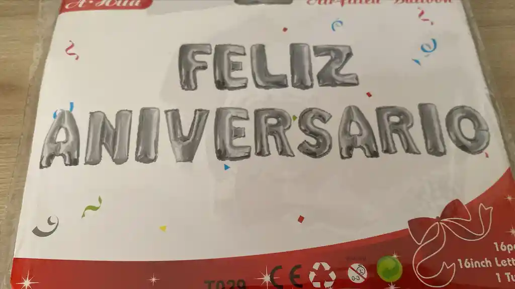 Globo Feliz Aniversario Dorado O Plateado