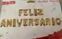Globo Feliz Aniversario Dorado O Plateado