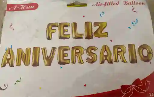 Globo Feliz Aniversario Dorado O Plateado