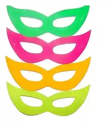 Antifaz Colores Fluorescente - Neón X 12 Unidades