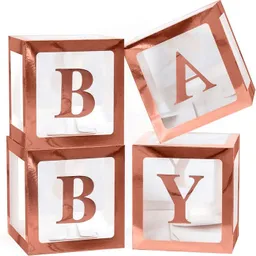 Cubos Para Baby Shower Oro Rosa