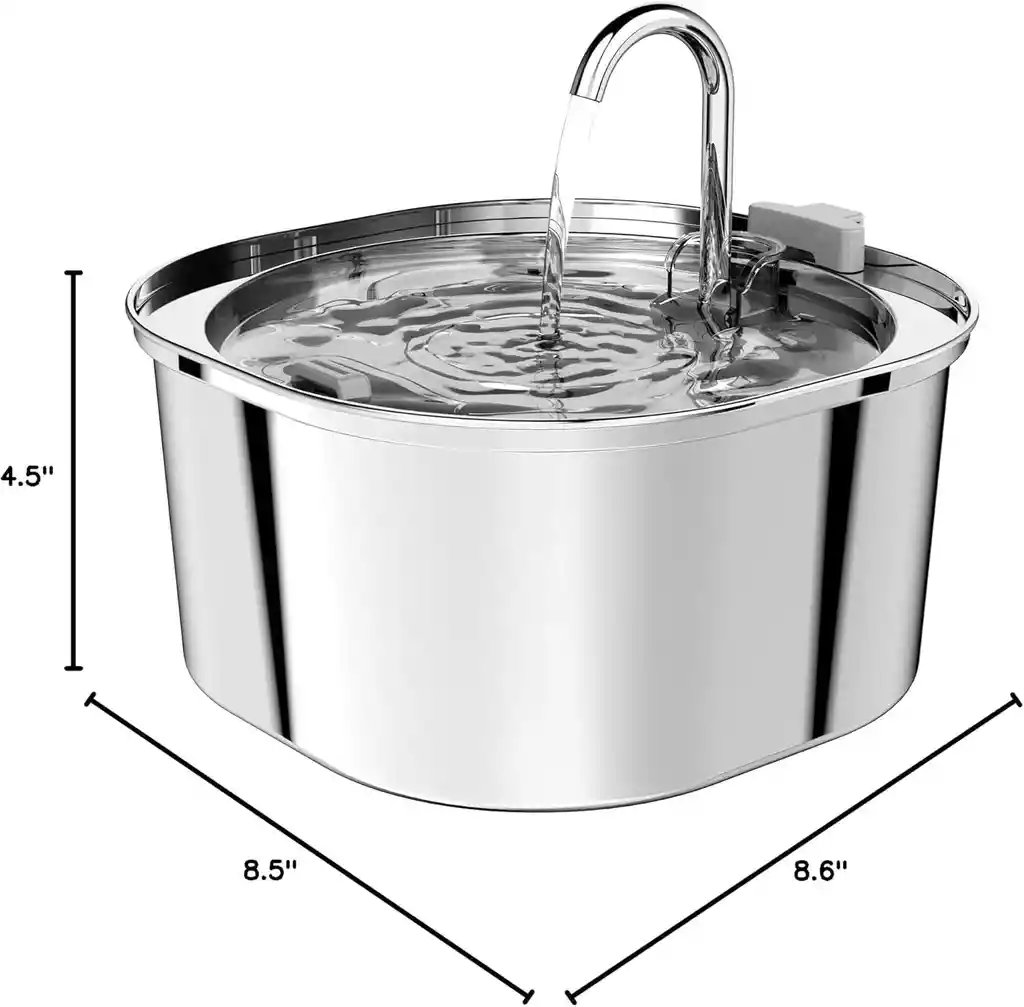 Fuente De Agua Para Mascotas - Acero Inoxidable 3.2 l Pektaco