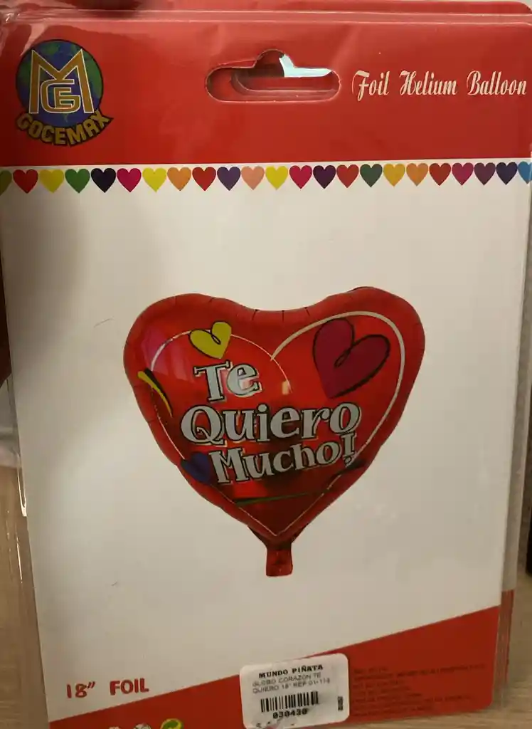 Globo Corazon Te Quiero Inflado Con Helio
