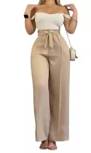 Pantalón Palazzo Encaje (ojalillo) Con Forro Short Talla S / M