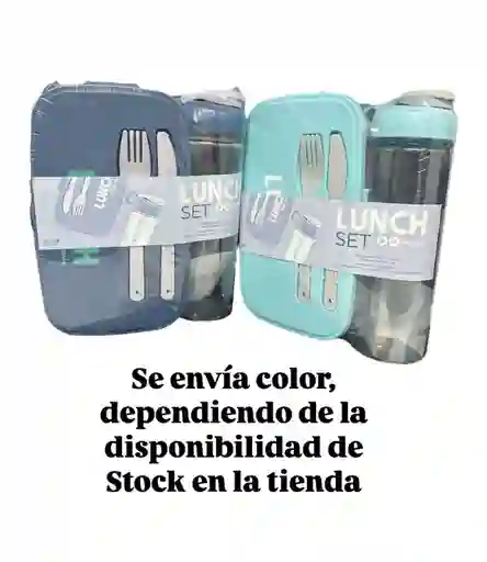 Recipiente Tupper Plastico Con Botilo, Tenedor Y Cuchillo 34onz 1000ml