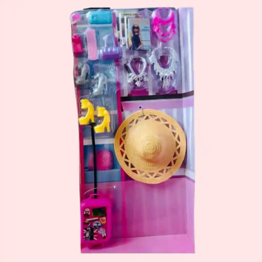 Muñeca Fashion Hayley Tipo Barbie Accesorios Vacaciones