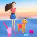 Muñeca Tipo Barbie Moda Con Mascota Perro Accesorios Niñas Juguete