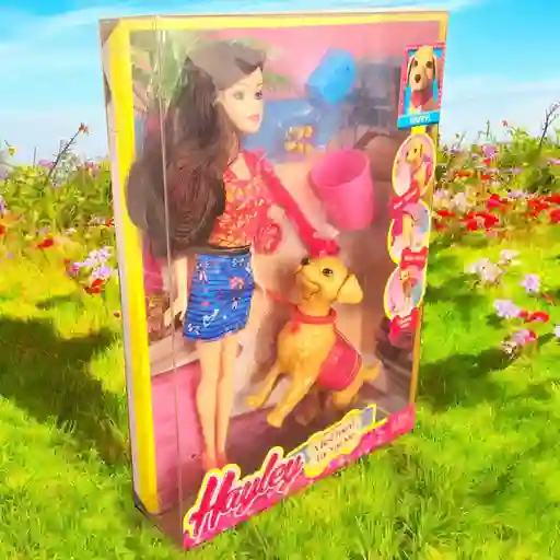 Muñeca Tipo Barbie Moda Con Mascota Perro Accesorios Niñas Juguete