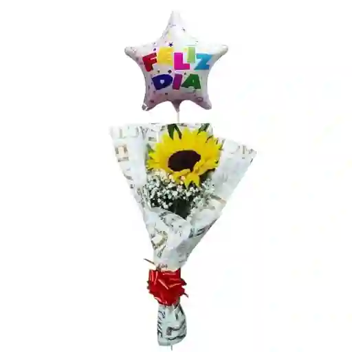 Bouquet De 1 Girasol Y Globo