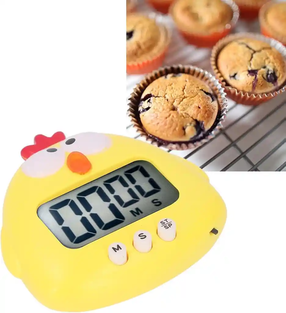 Temporizador Pollito Amarillo Reloj Cocina Digital Cronómetro Imán Timer Alarma