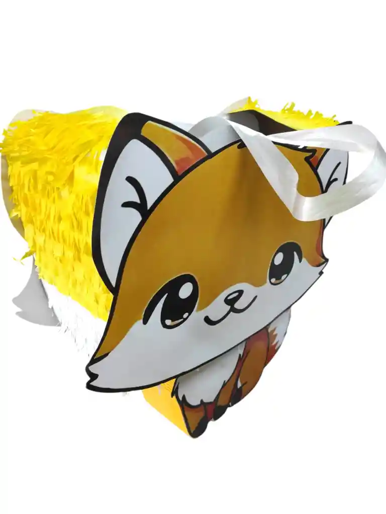 Piñata Fiesta Zorro Animal Decorativa De Papel Cumpleaños