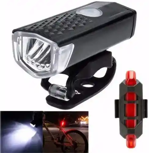 Combo Luz Delantera + Trasera Bici