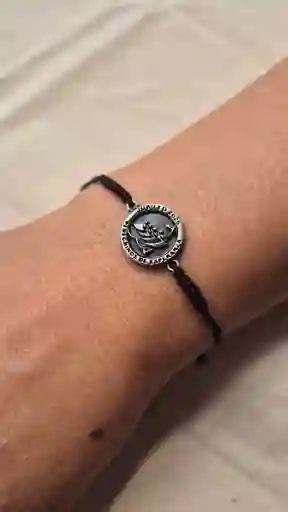 Pulsera Tejida - Plateado Antiguo