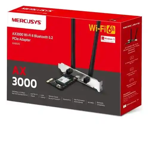 Adaptador De Doble Banda Mercusys Ma80xe Ax3000 Pcie Wi-fi 6