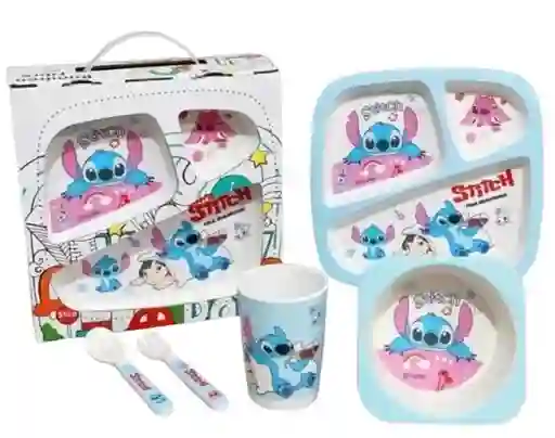 Vajilla Para Bebes Stitch Kit De Alimentación X5 Piezas