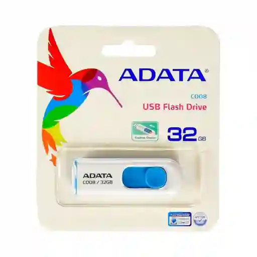 Memoria Usb Adata 2.0 Retractil 32gb - Blanca