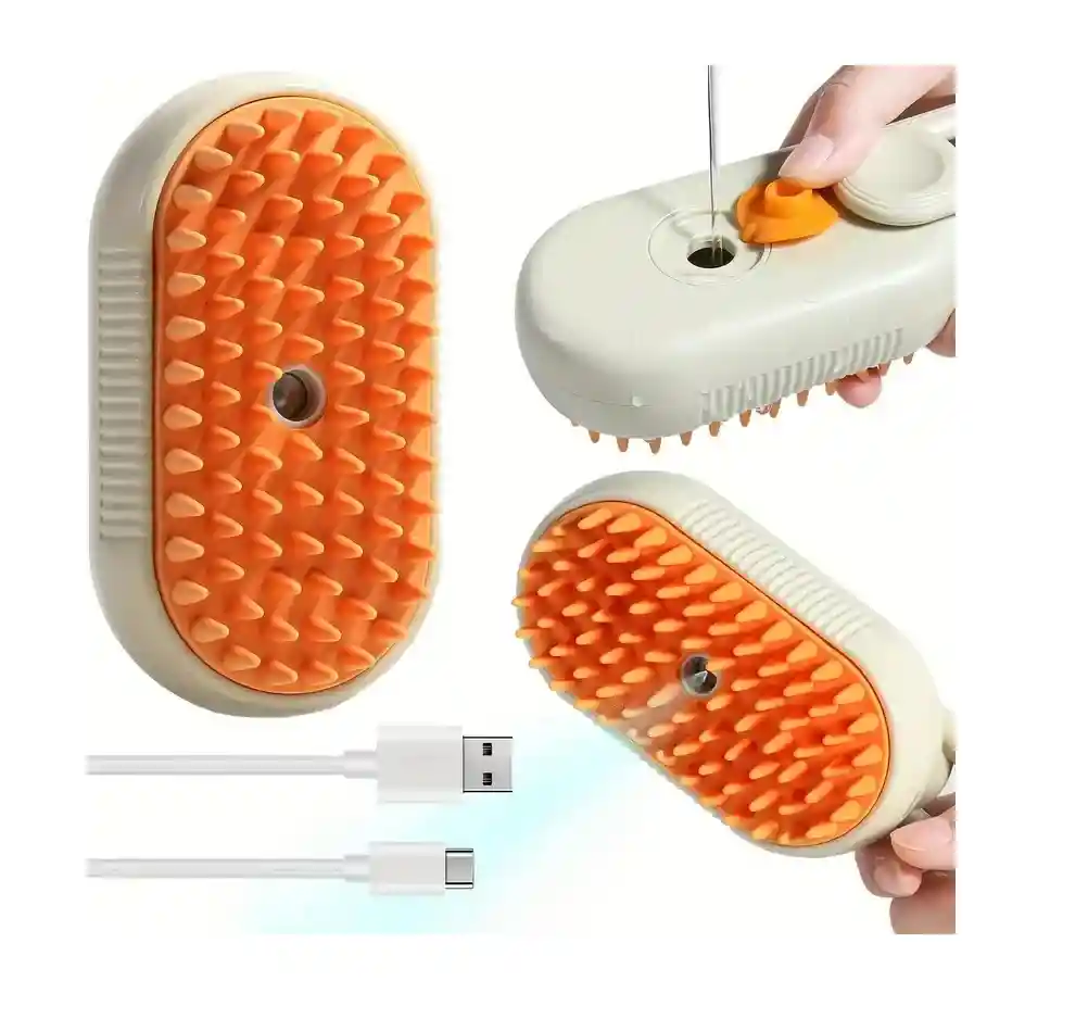 Cepillo Automático A Vapor 3 En 1 Para Gatos Perros