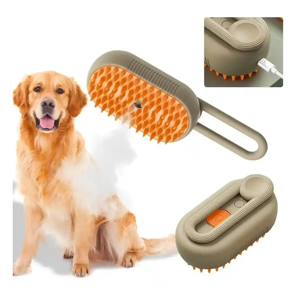 Cepillo Automático A Vapor 3 En 1 Para Gatos Perros
