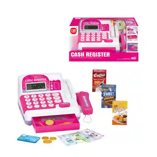 Caja Registradora Juguete Calculadora Con Sonido Infantil Color Rosa