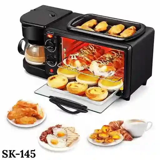Horno Cafetera Electrico 3 En 1 Con Parrilla Sokany Sk-145
