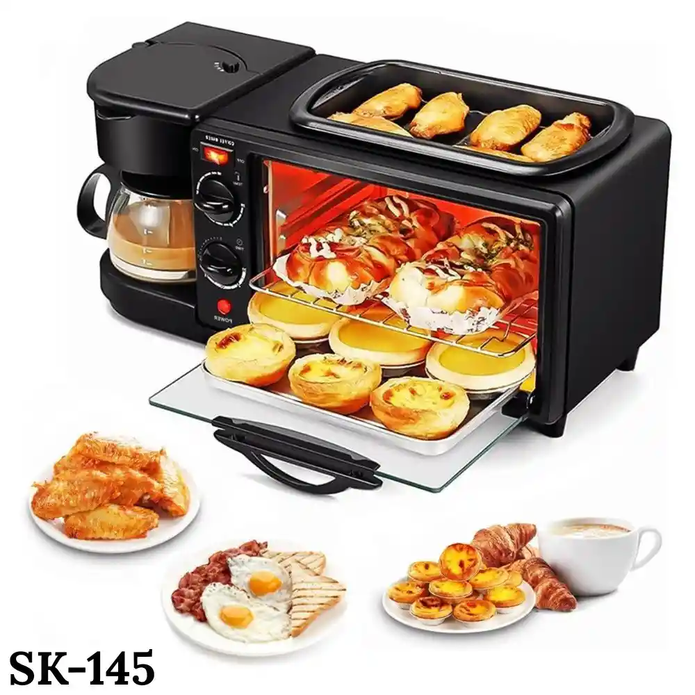 Horno Cafetera Electrico 3 En 1 Con Parrilla Sokany Sk-145