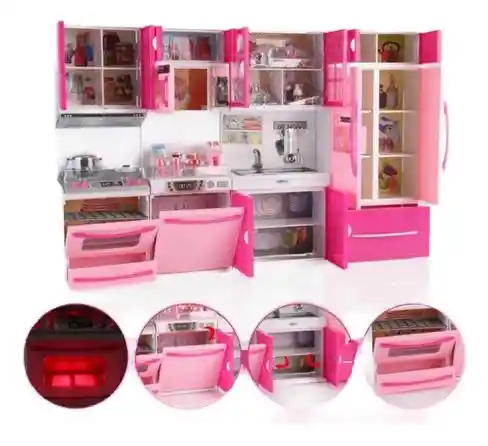 Cocina Muñecas 4 En 1 Magica Luz, Sonido Y Accesorios