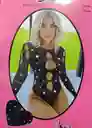 Body De Malla Georgia Con Brillantes Negro - Talla Única