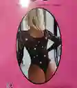 Body De Malla Georgia Con Brillantes Negro - Talla Única