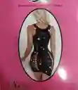 Vestido De Malla Con Brillantes Negro - Talla Única