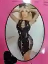 Vestido De Malla Con Brillantes Negro - Talla Única