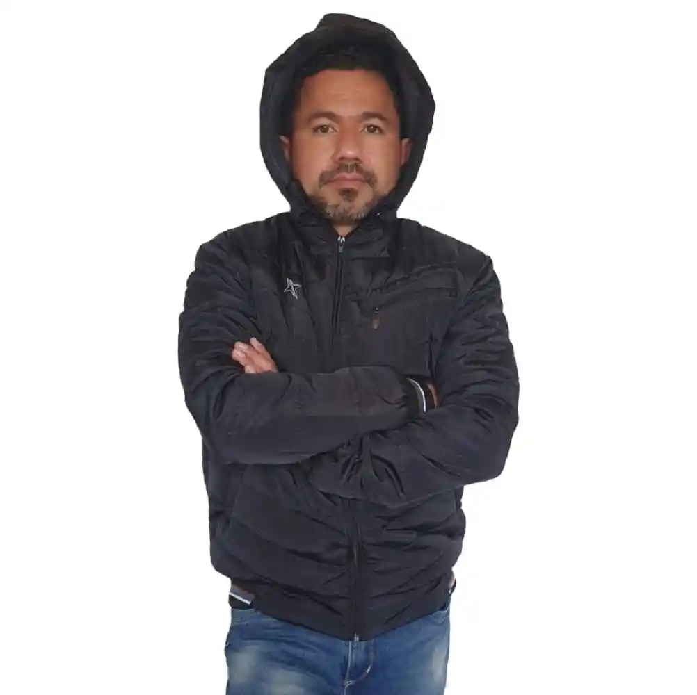 Chaqueta Para Hombre Negra Con Interior En Tela Ovejera Talla M