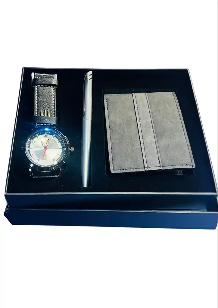 Kit Para Hombre Reloj+ Cartera+ Lapicero/ Genérico