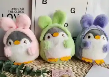 Llavero Peluche Pinguino Disfraz De Conejo