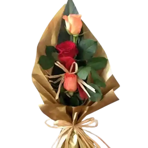 Flores Y Rosas Mini Ramo Con 3 Rosas