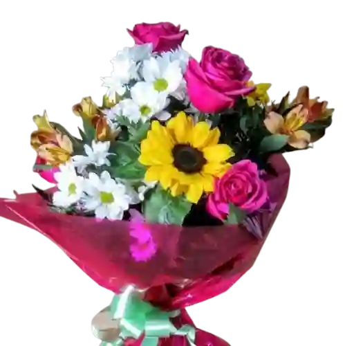 Flores Multicolor Con Girasol