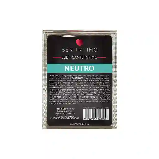 Lubricante Neutro X7ml Sen Intimo Sachet