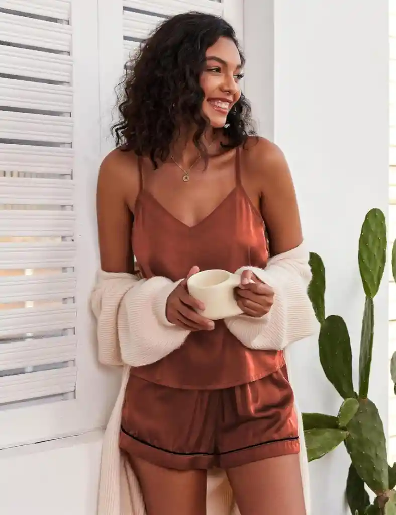 Pijama Satin Set Rosé Nocturne