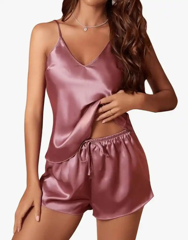Pijama Satin Set Rosé Nocturne