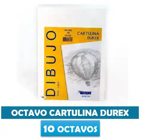 Cartulina Durex Octavo X 10 Und - 180 Gr