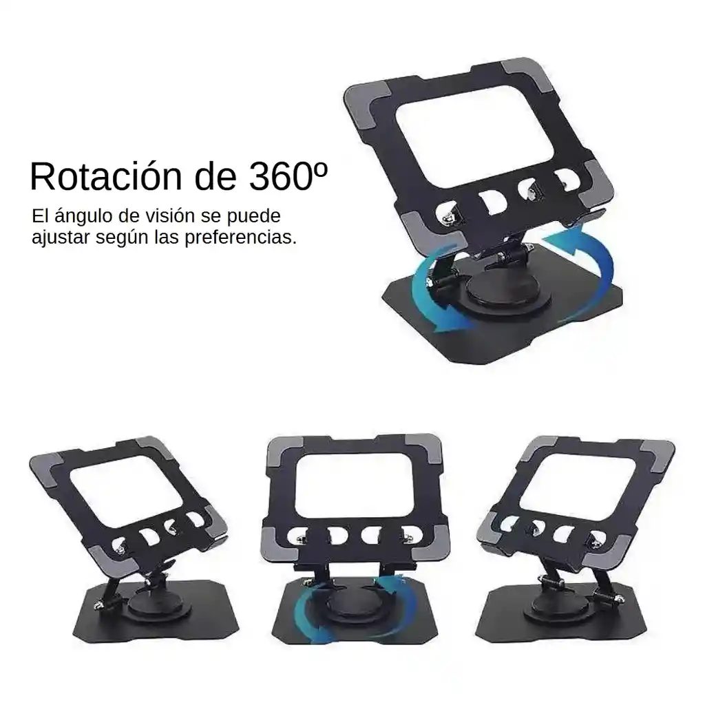 Soporte Para Celular, Tablet, Ipad Y Iphone Con Giro De 360° Color Gris