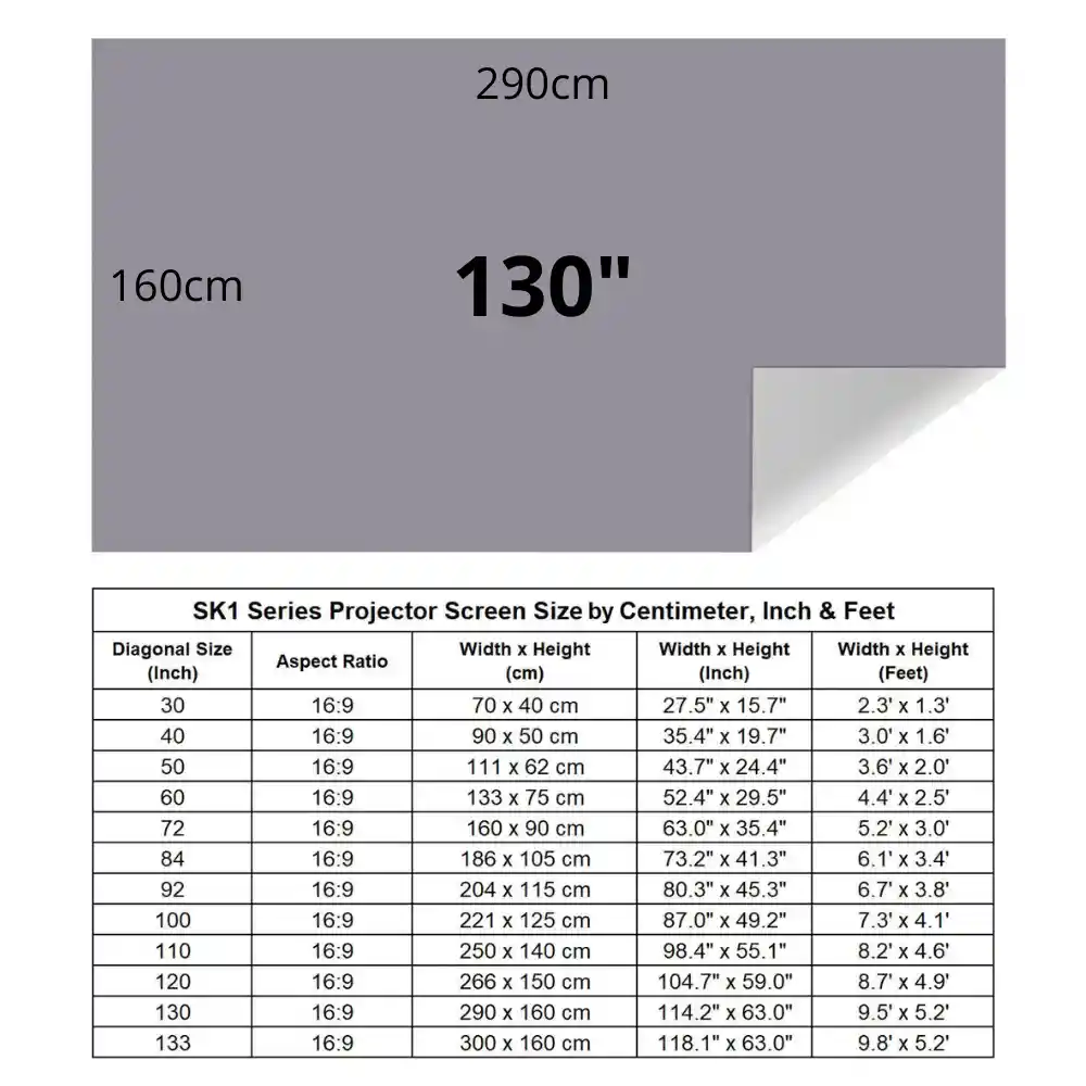 Telon Reflectivo Proyector 130in Plegable Gris Antiluz 4k Hd