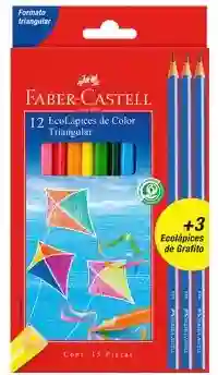 Colores/ Faber-castell X 12 Und + 3 Lápiz Grafito
