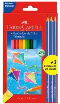 Colores/ Faber-castell X 12 Und + 3 Lápiz Grafito