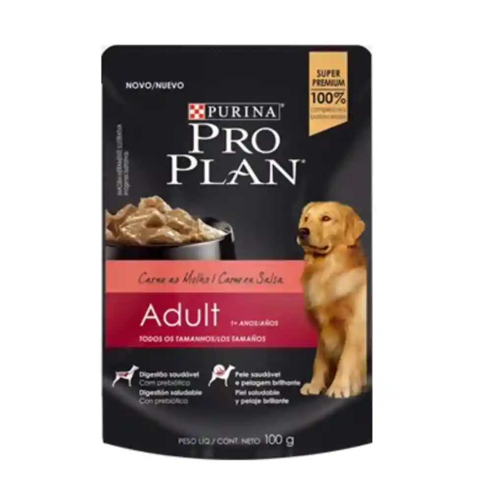 Pro Plan Pouch Para Perro Adulto Sabor A Carne 100gr