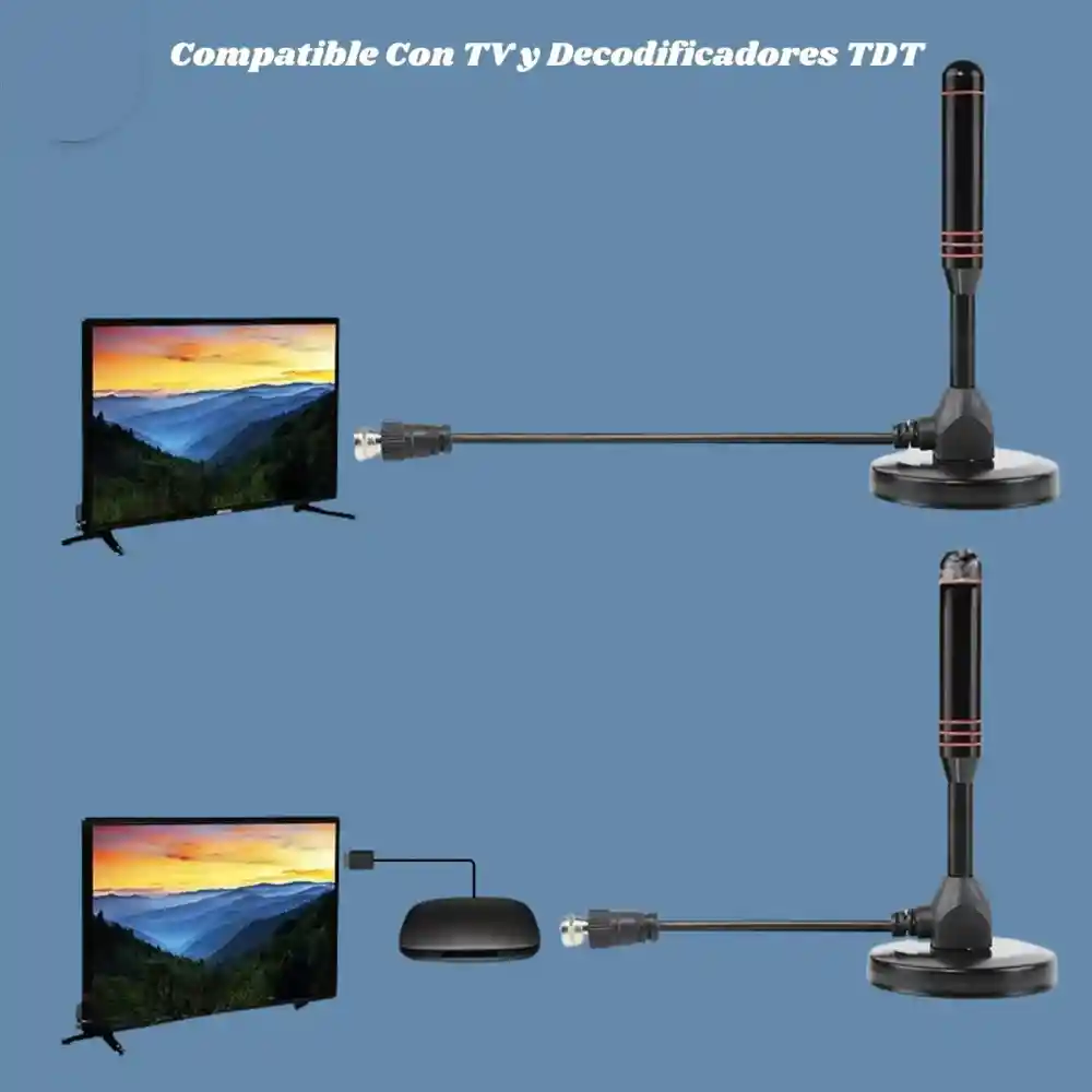 Antena Aerea Tdt Magnética Alta Potencia Tv Digital Hdtv 5mt