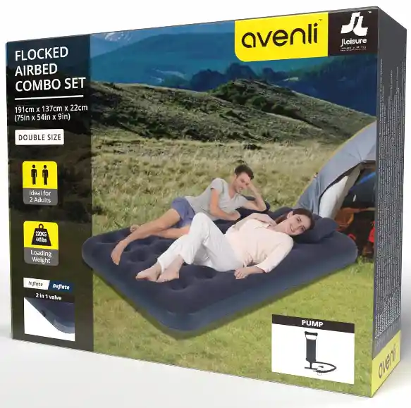 Colchón Inflable Doble Con Bomba Manual