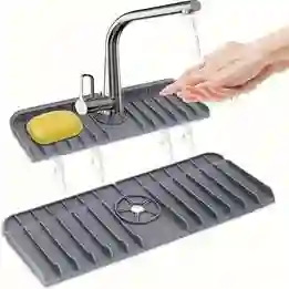 Bandeja De Silicona Para Captura De Goteo – Reposa Lavaloza Con Manija Para Grifo