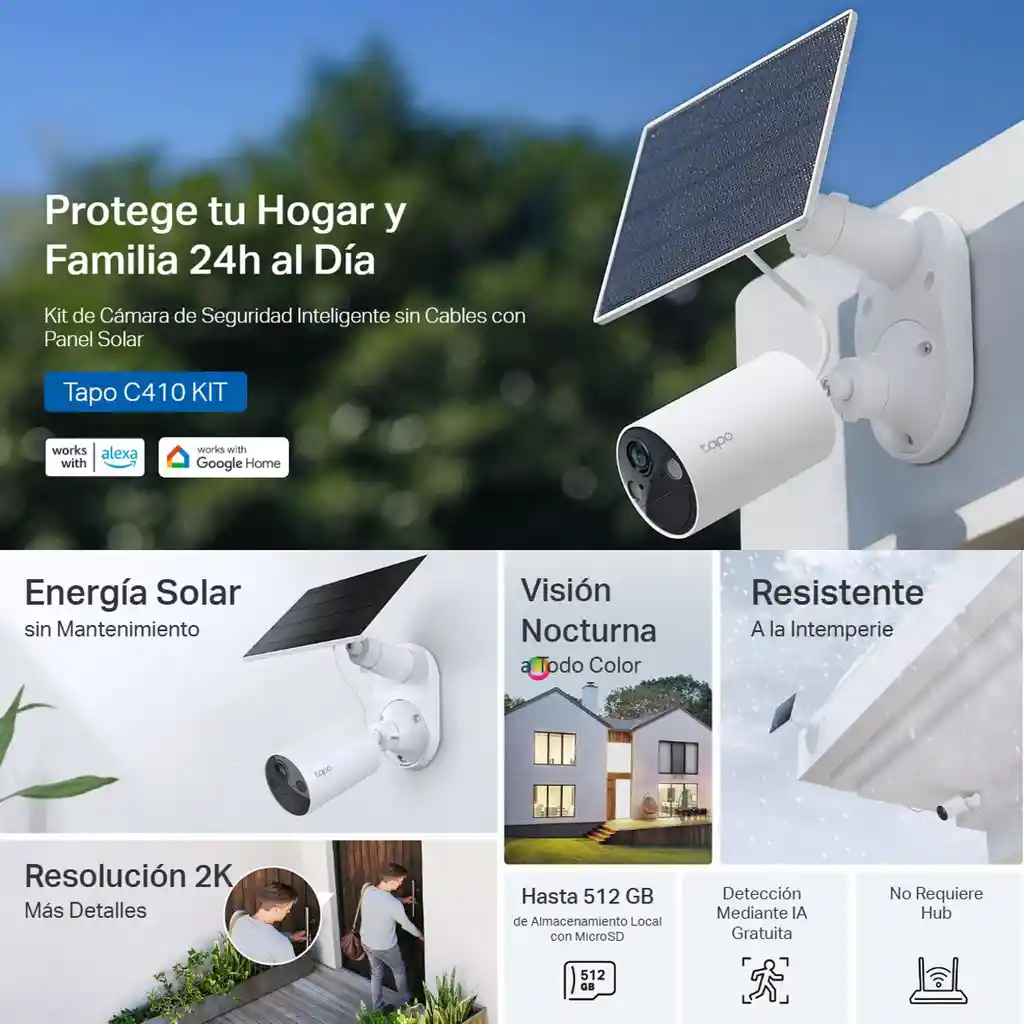 Cámara Wifi Recargable Tp-link Tapo C410 Kit Con Panel Solar