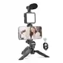 Kit De Grabacion Inteligente Para Celular / Luz + Tripo De + Microfono / Ay-49
